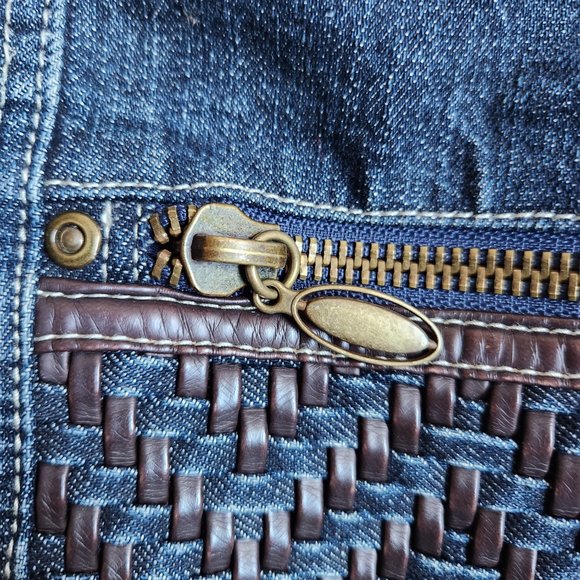 Denim/ Leather Crossbody Bag - Picture 3 of 16